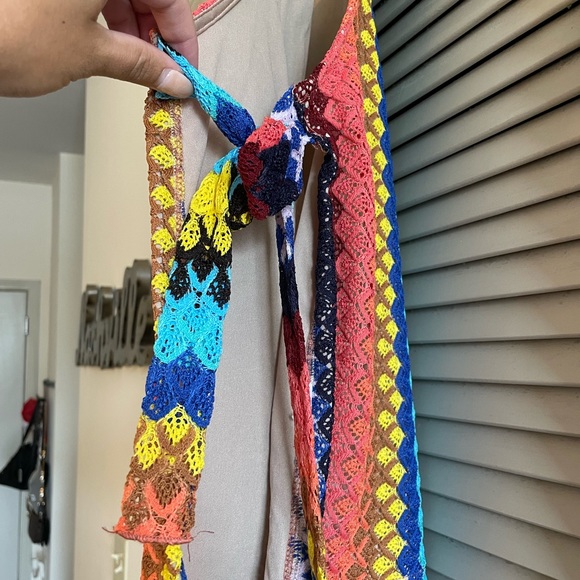 Crotched multicolored tank with open sides and ties - Picture 4 of 5